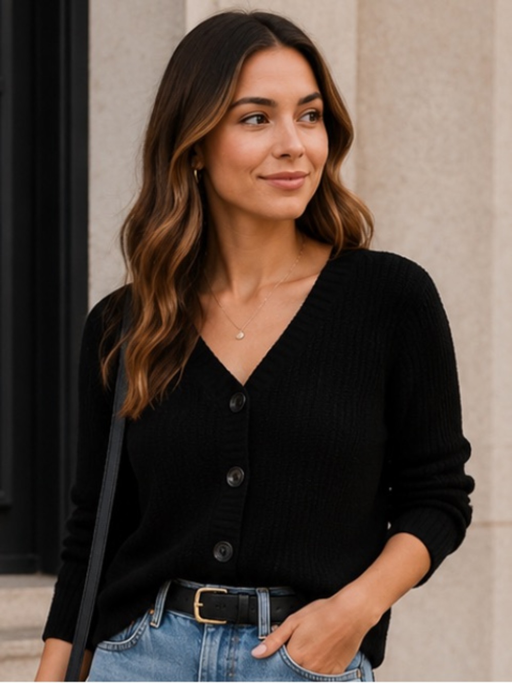 Women’s medium black loft button up cardigan